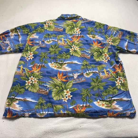Wave Shoppe Mens Hawaiian Camp Aloha Shirt 4X Big Multicolor Floral - Picture 4 of 8